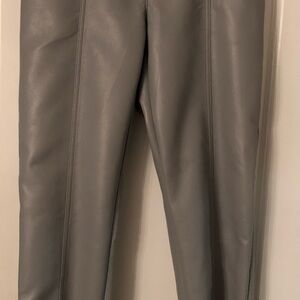 Wilfred Women "melina" Black Vegan Leather Straight Leg Pants Sz 10